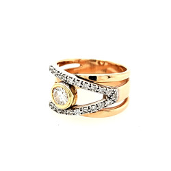 Pre Owned 14ct Diamond and CZ Ring ZR254